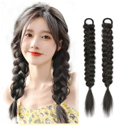 エクステ 三つ編み 2本セット ヘアゴム付き エクステンション つけ毛 装着簡単 ヘアアレンジ レディース 女性 可愛い おしゃれ イメチェン 付け毛 コスプレ ポイントウィッグ 部分ウィッグ ロング 編み込み ボリューム 結ぶだけ 簡単 かわいい ヘアアレンジ イメチェン ヘアアクセサリー ロングヘア お出かけ イベント 黒 茶
