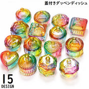 ガラス製ダッペンディッシュ ガラス容器 蓋／フタ付き ネイルアート ジェルネイル用筆洗浄カップ 筆洗い 水入れ リキッド 液体 アクリルネイル