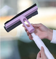ガラスワイパー 水切りワイパー スポンジ付き スプレーボトル付き 多機能 窓掃除 ガラス掃除用品 スクイジー 掃除用具 ガラス拭き 窓拭き 清掃 汚れ落とし 浴室 シンク 台所 大掃除
