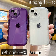 iPhoneケース iPhoneカバー スマホケース スマホカバー アイフォン用 保護 傷防止 ソフト シリコン クリア 透明 ウェーブ 波型 うねうね かわいい おしゃれ きれい
