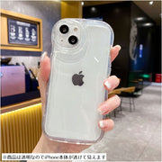 iPhoneケース iPhoneカバー スマホケース スマホカバー アイフォン用 保護 傷防止 ソフト シリコン クリア 透明 ウェーブ 波型 うねうね かわいい おしゃれ きれい