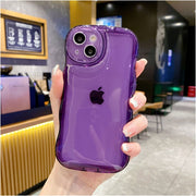 iPhoneケース iPhoneカバー スマホケース スマホカバー アイフォン用 保護 傷防止 ソフト シリコン クリア 透明 ウェーブ 波型 うねうね かわいい おしゃれ きれい