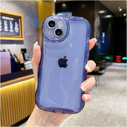 iPhoneケース iPhoneカバー スマホケース スマホカバー アイフォン用 保護 傷防止 ソフト シリコン クリア 透明 ウェーブ 波型 うねうね かわいい おしゃれ きれい