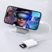 カードリーダー 2in1 スマホ 外付け 変換アダプター TYPE-C SDカード メモリーカード 写真 移動 動画 シンプル