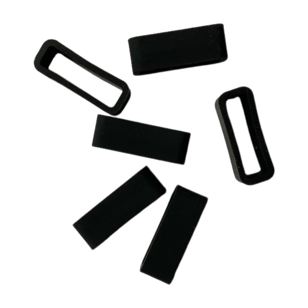 時計バンドストラップループ 4個セット 20mm 18mm ゴム 交換用ファスナーリング ブラック バリエーション画像