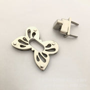 ひねり金具 バッグ用留め具 ひねり錠 ツイストロック 手芸パーツ クラフト DIY 手作り リペア 修理 バタフライ 蝶々 かわいい おしゃれ 高級感 ゴールドカラー シルバーカラー 足折れタイプ