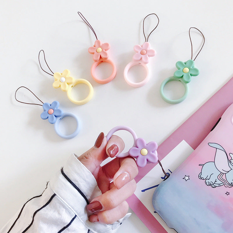 リングストラップ シリコン 携帯ストラップ スマホリング スマホアクセサリー 花 商品画像2