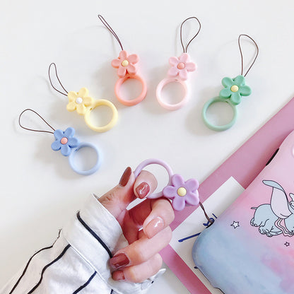 リングストラップ シリコン 携帯ストラップ スマホリング スマホアクセサリー 花 商品画像2