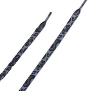 靴紐 靴ひも 平型 総柄 ペイズリー柄 付け替え用 交換用 カジュアル おしゃれ 可愛い カラバリ豊富 スニーカー 靴 運動靴 ユニセックス 男性用 女性用 ファッション雑貨 オレンジ 紫 赤 黒 青 ピンク 緑 グレー 黄色