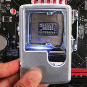 ルーペ カード型 拡大鏡 虫眼鏡 虫メガネ 3倍 6倍 LEDライト付き 電池式 収納ケース付き コンパクト 携帯用 敬老の日 プレゼント