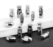 コードストッパー 4個セット 2つ穴 2本紐 1つ穴 スプリング バネ ロック ホルダー 紐止め 留め具 パーツ