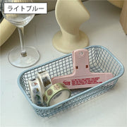 収納バスケット カゴ 収納ケース 小物入れ スクエア 長方形 かご 卓上 机上 文房具 文具 小物 コスメ 化粧品 整理 おしゃれ かわいい インテリア雑貨
