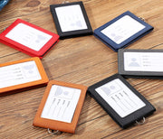 IDカードホルダー IDカードケース パスケース PUレザー 縦型 伸びるリール ネックストラップ付 定期入れ 社員証 ビジネス