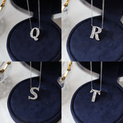 ネックレス チェーンネックレス イニシャル アルファベット ペンダント アクセサリー シルバーカラー シンプル レディース おしゃれ ギフト