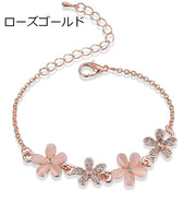ブレスレット レディース アクセサリー ファッション小物 花 フラワー ラインストーン おしゃれ プレゼント ギフト 大人女子