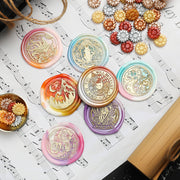 シーリングワックス 封蝋 シーリングスタンプ用品 約100粒セット 小粒 花 フラワー ひまわり カラフル 結婚式 招待状 手紙