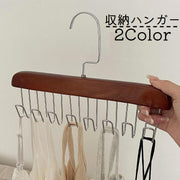 フック付きハンガー 収納ハンガー 帽子ハンガー バッグハンガー 吊り下げ収納 8フック 整理整頓 省スペース 便利グッズ クローゼット収納 シンプル
