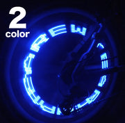 LEDライト 自転車 タイヤバルブ キャップLEDライト 動くと光る 綺麗 光 自転車LEDライト 夜間も安全 LED ライト 明るい ホイール 文字 赤 青