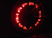 LEDライト 自転車 タイヤバルブ キャップLEDライト 動くと光る 綺麗 光 自転車LEDライト 夜間も安全 LED ライト 明るい ホイール 文字 赤 青