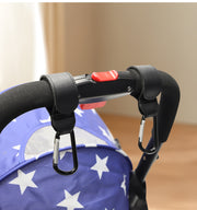 ベビーカー用フック 荷物フック カラビナフック 吊り下げ マジック テープ 面ファスナー レザー調 フェイクレザー シンプル 荷物掛け ベビーカー バイク 自転車 ハンドル アウトドア