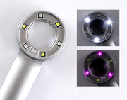 拡大鏡 ルーペ 虫眼鏡 LED ライト付き 照明付き USB 充電式 リチウム ガラスレンズ 手持ち シンプル 観察 鑑定 研究 新聞 文字 拡大 シルバーカラー
