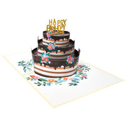 バースデーカード 飛び出す 3D 立体 誕生日カード グリーティングカード メッセージカード ケーキ 3段ケーキ お祝い 数字 ナンバー 蝋燭 かわいい おしゃれ プレゼント 誕生日