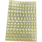 シール ステッカー 1枚 メタル調 3mm ゴールド シルバー アルファベット 英字 数字 大文字 小文字 小さい イニシャル パーツ デコ キラキラ レジン工作 ネイルシール アクセサリー制作 ナンバー
