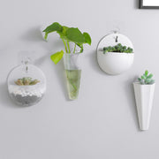 プランター 4個セット 壁掛け 植木鉢 フック付 ウォールプランター プラントポット フラワーポット ハンギング ミニプランター 観葉植物 水耕栽培 フラワーベース 花瓶 インテリア小物 ホワイト クリア おしゃれ