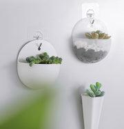 プランター 4個セット 壁掛け 植木鉢 フック付 ウォールプランター プラントポット フラワーポット ハンギング ミニプランター 観葉植物 水耕栽培 フラワーベース 花瓶 インテリア小物 ホワイト クリア おしゃれ