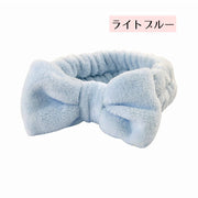 洗顔用ヘアバンド メイク落とし リボン 顔洗い ヘッドバンド もこもこ ふわふわ おしゃれ シンプル レディース 女性 かわいい 髪濡れ防止 バスグッズ 基礎化粧 お手入れ メイク お化粧