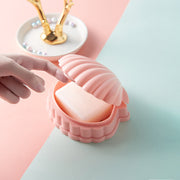 石けんケース 石鹸入れ せっけん箱 ソープディッシュ ソープトレー 石けん置き フタ付き 水切り 蓋 ふた シェル 貝殻 持ち運び 旅行 トラベルグッズ 携帯 洗面用具 バス用具 シンプル おしゃれ かわいい 無地 石けん容器