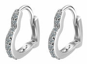 ピアス レディース アクセサリー ハート フープ 中折れ シルバーカラー ラインストーン 結婚式 誕生日 可愛い 上品 高級感 定番 お嬢様 おしゃれ きれいめ シンプル 通勤スタイル
