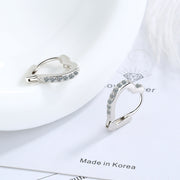 ピアス レディース アクセサリー ハート フープ 中折れ シルバーカラー ラインストーン 結婚式 誕生日 可愛い 上品 高級感 定番 お嬢様 おしゃれ きれいめ シンプル 通勤スタイル