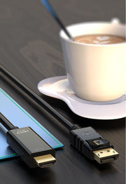 DisplayPort to HDMI 変換ケーブル 4K 1.8m ディスプレイポート DPポート アダプタ 音声同時出力 テレビ パソコン PC モニター接続 DP DisplayPort HDMI