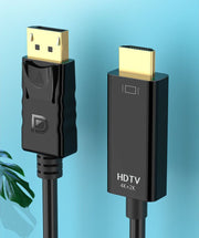 DisplayPort to HDMI 変換ケーブル 4K 1.8m ディスプレイポート DPポート アダプタ 音声同時出力 テレビ パソコン PC モニター接続 DP DisplayPort HDMI