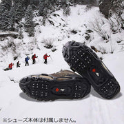 アイゼン スノースパイク かんじき レディース メンズ 滑り止め 転倒防止 簡単装着 軽量 24本爪 靴底 携帯 登山 雪道 アウトドア