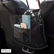車用収納ポケット 車載 車内収納 カーアクセサリー メッシュポケット かばん収納 小物収納 後部座席 シンプル ブラック レッド 黒 赤