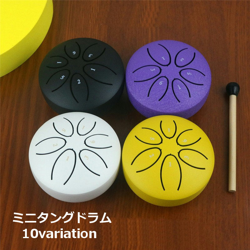ミニタングドラム スリットドラム スティック付き 3インチ 6音 ドラム 小さい 小型 ポータブル 楽器 体鳴楽器 演奏 初心者