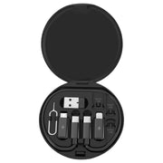 変換アダプター ケース セット オールインワン SIMピン ケーブル 変換コネクタ USB-C Type-A micro USB Lightning ポーチ SIMカード 収納 持ち運び 持ち歩き コンパクト 充電 データ転送 スマホ タブレット パソコン アクセサリー