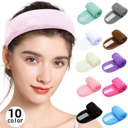 ヘアバンド ヘッドバンド 洗面用 洗顔用 マジック テープ メイク スキンケア お風呂 まとめ髪 レディース 女性 便利 カラバリ豊富 無地 シンプル