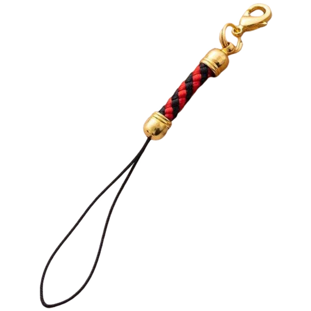 根付紐 ストラップ紐 10個セット ハンドメイド キーホルダー パーツ レッド×ブラック バリエーション画像
