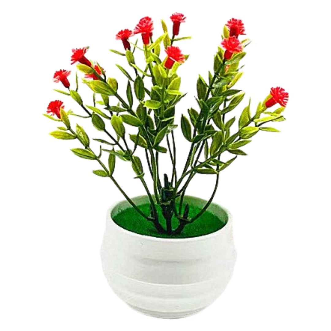 人工観葉植物 フェイクグリーン 造花 枯れない 植物装飾 ポット付き ラウンド×レッド バリエーション画像