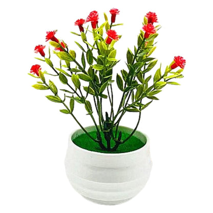 人工観葉植物 フェイクグリーン 造花 枯れない 植物装飾 ポット付き ラウンド×レッド バリエーション画像