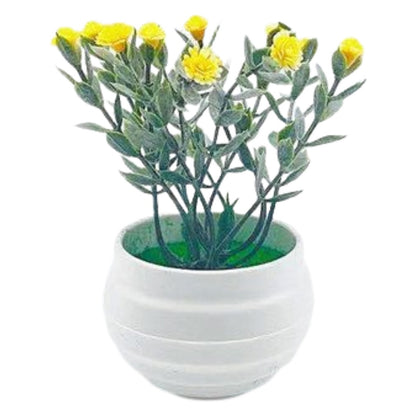 人工観葉植物 フェイクグリーン 造花 枯れない 植物装飾 ポット付き ラウンド×イエロー バリエーション画像