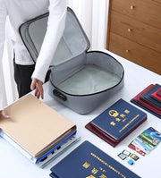 耐火バッグ 書類保管バッグ キャッシュバッグ 手提げ金庫 金庫 防災グッズ パスワードロック付き 通帳ケース マルチケース 貴重品入れ 大容量 防災 防水 非常持ち出し 便利 ブラック グレー