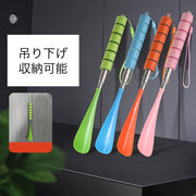 靴べら 靴ベラ コンパクト 伸縮 伸びる ストラップ付き 吊り下げ 省スペース おしゃれ シンプル スタイリッシュ 便利グッズ 壁掛け 玄関 携帯 持ち運び シューホーン プレゼント ギフト
