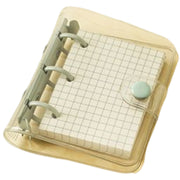 システム手帳 透明バインダー メモ帳 文房具 ミニ ポケットサイズ 3穴 クリア トレカケース 格子ノート リフィル付 シンプル
