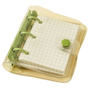 システム手帳 透明バインダー メモ帳 文房具 ミニ ポケットサイズ 3穴 クリア トレカケース 格子ノート リフィル付 シンプル