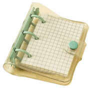 システム手帳 透明バインダー メモ帳 文房具 ミニ ポケットサイズ 3穴 クリア トレカケース 格子ノート リフィル付 シンプル