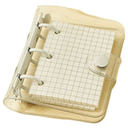 システム手帳 透明バインダー メモ帳 文房具 ミニ ポケットサイズ 3穴 クリア トレカケース 格子ノート リフィル付 シンプル